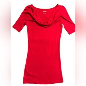 Express Cowl Neck Half-sleeve Tunic Red Sz Small